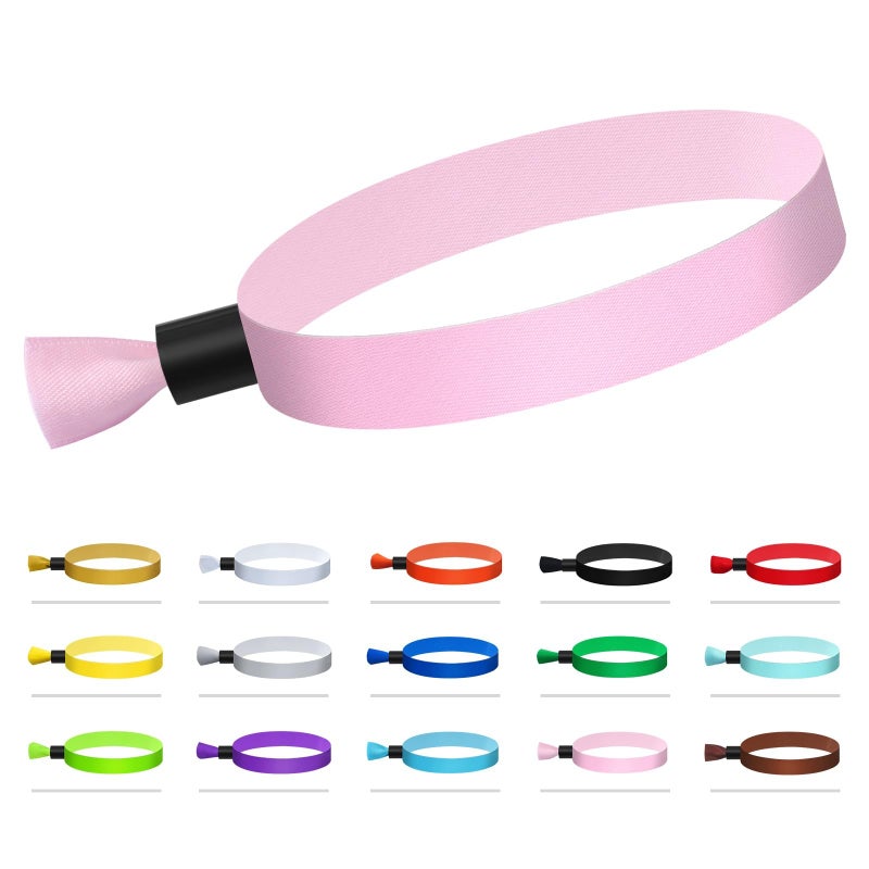 Comflora 100 Pcs Cloth Event Wristband  Disposable Wristbands for Events  Colored Wristbands Events for Lightweight Concert Club Entrance Wrist Strap Party Wristband Event (Color : Pink) - Image 1